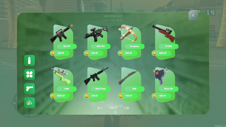 اسکریپت فروشگاه اسلحه پیشرفته برای MTA با امکانات کامل